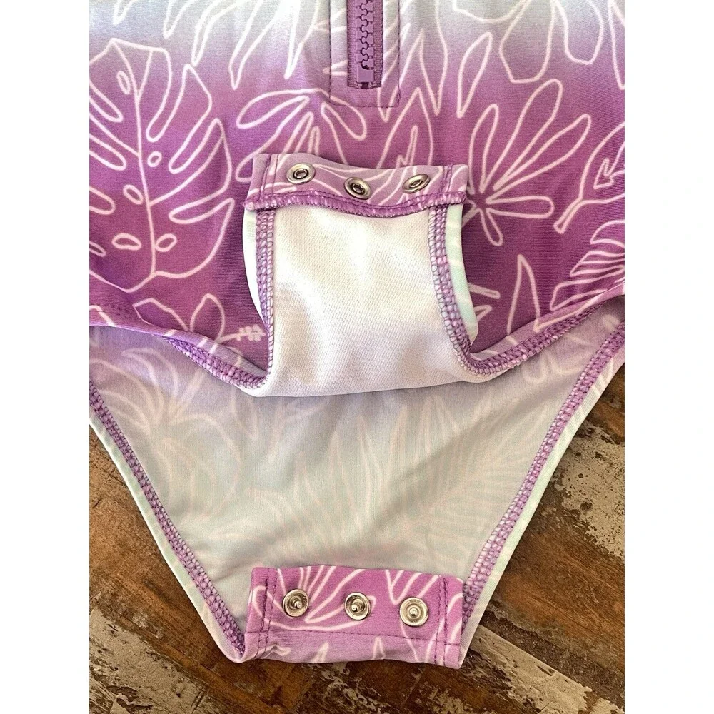 Cat & Jack Infant Cap Sleeve Snap Bottom One Piece Tropical Swimsuit Sz 12mo New